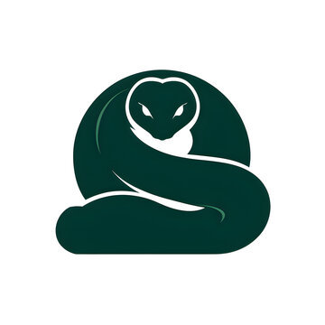 illustration logo of minimalist outline of a anaconda