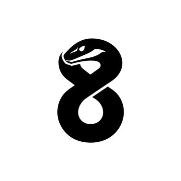 illustration logo of minimalist outline of a anaconda