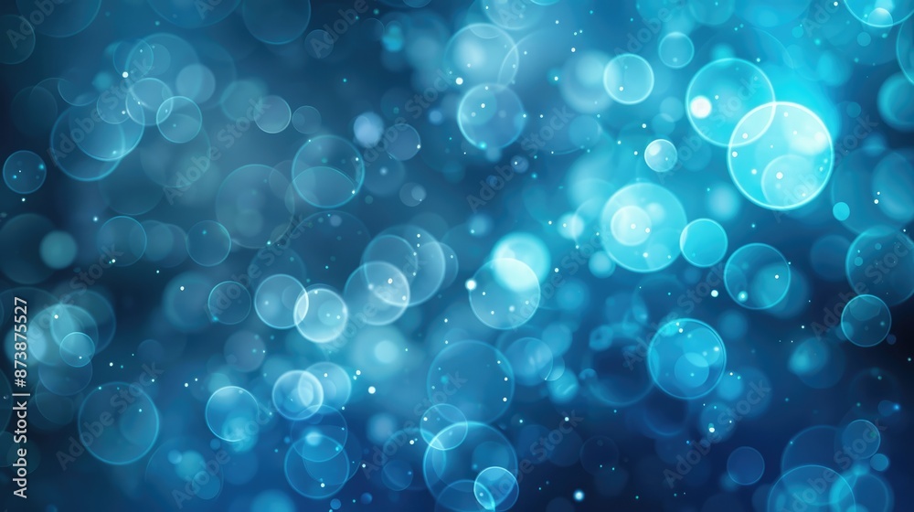 Canvas Prints Abstract blue bokeh background with sparkling circle effects for wallpaper template