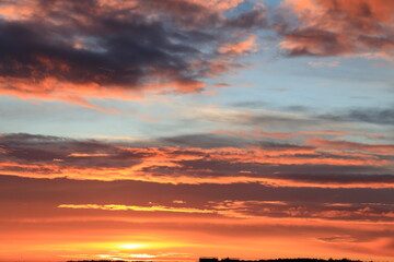 Beautiful sunrise in the sky.