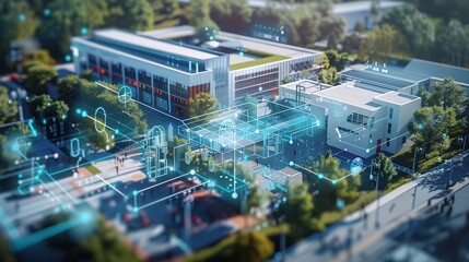 Cutting edge smart campus with advanced AI sensor optimization.