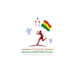 Vector illustration of Bolivia Independence Day social media feed template