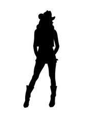 Cowgirl in sexy pose silhouette