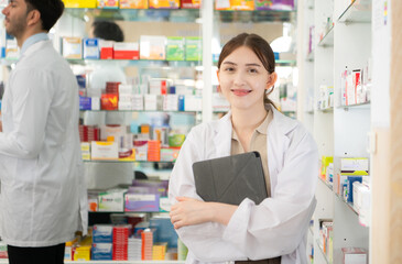 Pharmacists monitor and inspect the quality of pharmaceuticals sold in pharmacies