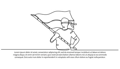 Continuous one line design of indonesian independence day .Minimalist style vector illustration on white background.