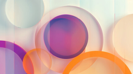 modern 3D abstract composition with translucent overlapping rounded shapes in red, blue, and orange tones on a soft gradient background