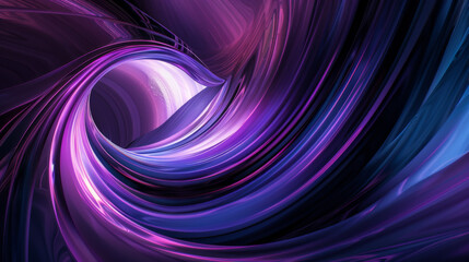 Obraz premium Abstract dark purple scene background. Smooth and minimalist lines turning into a funnel and a circle. Copy space. Backgrounds concept.
