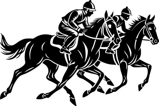 recommend clip art: Horse racing silhouette  vector illustration 