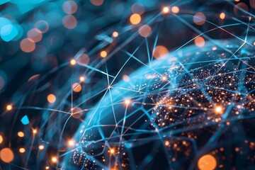 Global business internet network internet connection of things business intelligence, AI generated