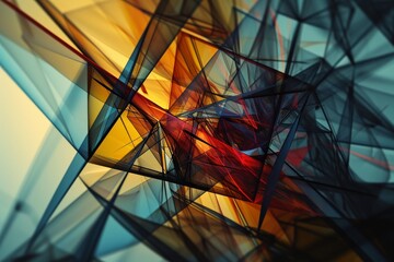 Fototapeta premium Futuristic geometric shapes connect for modern abstract design generated, AI generated