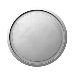 Blank silver award. Second place medal isolated 