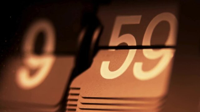 Split-Flap Clock Close-Up - 4K Ultra HD Video of Time Change from 9:54 to 10:24