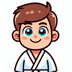 Obraz premium Karate cartoon character, flat colors