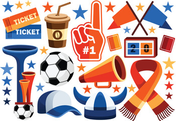 Soccer Fan Elements Vector Illustration © Ian