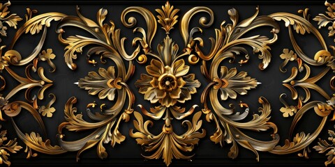 Golden Baroque Floral Ornament
