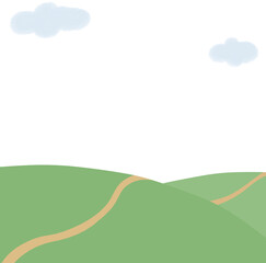 Obraz premium 푸른 언덕 풍경