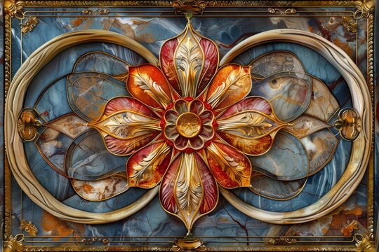 Baroque, barocco ornate marble ceiling non linear reformation design. elaborate ceiling with intricate accents depicting classic elegance and architectural beauty