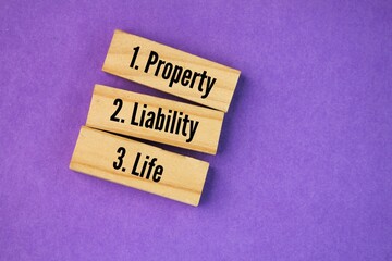wood with the words What are the top 3 types of insurance ie property, liability, and life.
