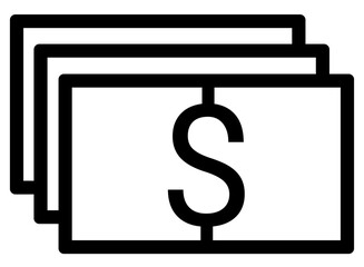 Dollars, Currency Sign Symbol Icon. Vector Illustration.