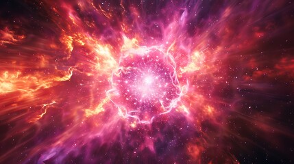 Obraz premium Cosmic Radiation and High Energy Particles in a Stunning Galaxy with Star Fields in Deep Space