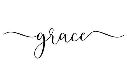 Grace, religious brush calligraphy. Titus 2 11, Christian typography vector design for t-shirt or souvenirs