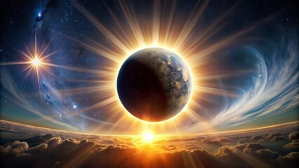 Dramatic celestial event showcasing moon's gradual overlay of sun's corona, chromosphere, and photosphere in stunning darkness-to-light transition sequence.