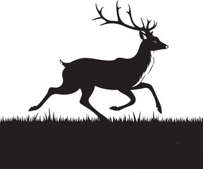 Wild Deer silhouette Illutration vector .