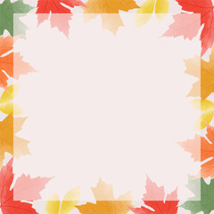 Autumn background from colorful watercolor leaves.