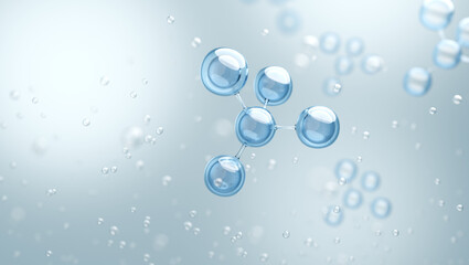 hyaluronic acid molecules abstract background. 3D rendering.