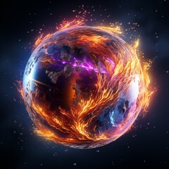 Obraz premium Abstract energy spheres in space.