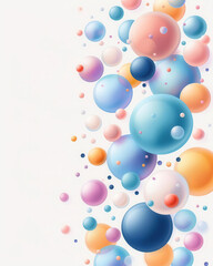 Colorful gradient spheres floating on a white background, creating a vibrant and modern abstract design perfect for various creative uses.