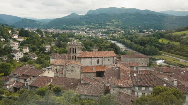 Cathedral overlooks Saint-Lizier, religious venue for village residents
