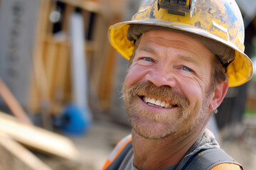 portrait of construction worker with beard 