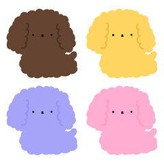 Colorful Poodle Cartoon Cute Poodle Dog Cartoon illustration Kawaii Poodle