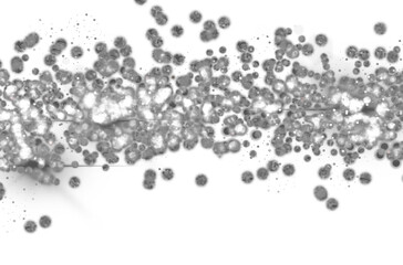 Silver bokeh on transparent background. 