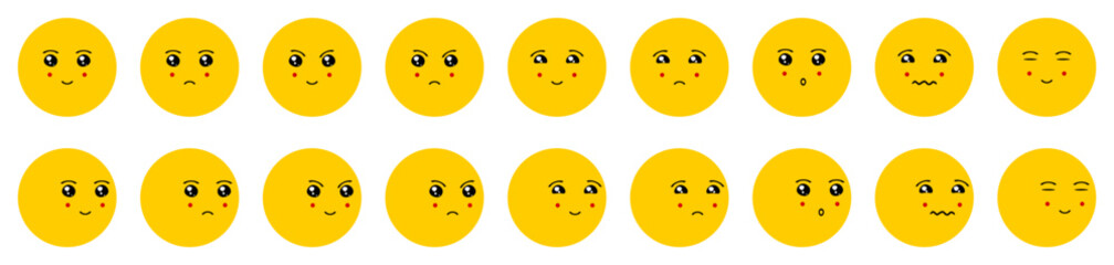 Emoji set of facial expression