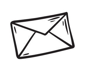 Envelope doodle hand drawn letter icon