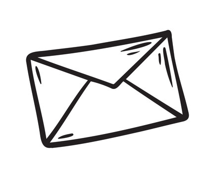 Envelope doodle hand drawn letter icon