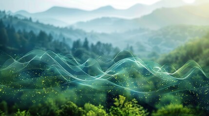 Electromagnetic waves interacting with ecological systems illustrating analytical methods in nature