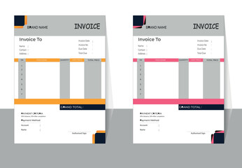 Clean invoice with vector design.