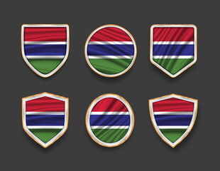 set of flags in frames with various frame shapes