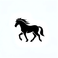 illustration logo of minimalist outline of a horse