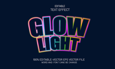 Fototapeta premium Editable text effect. glow rainbow sign