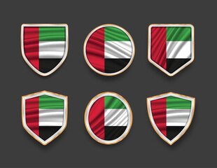 set of flags in frames with various frame shapes