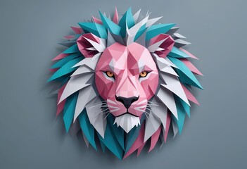 Obraz premium 3d mythical lion with poly style 