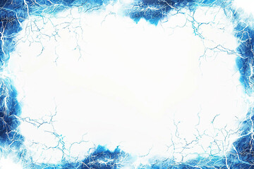 A vibrant lightning-themed border with electric blue colors, perfect for adding text in the center. Concept of energy and power, suitable for dynamic presentations or posters.