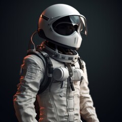 full body, F1 pilot using helmet