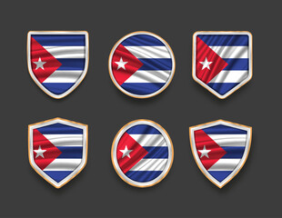 set of flags in frames with various frame shapes