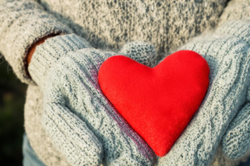 Fototapeta premium mittens knit heart tenderness