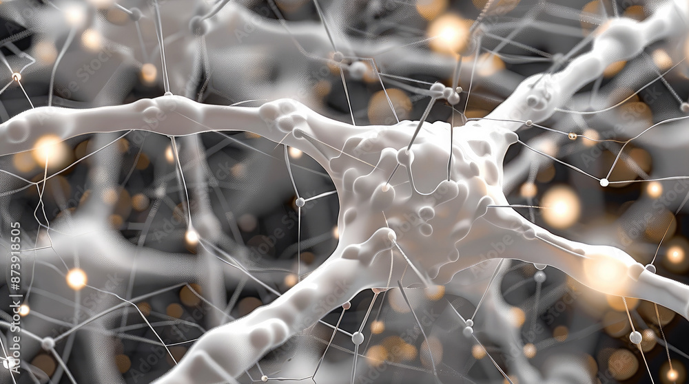 Poster neural network illustration. generative ai.